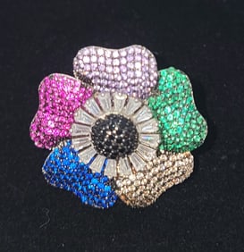 Italian Silver with Swarovski Crystals Ring