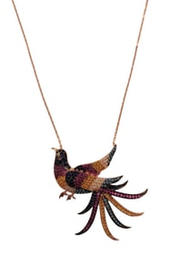 Rooster Necklace Swarovski Crystals 24k Plt Over Sterling