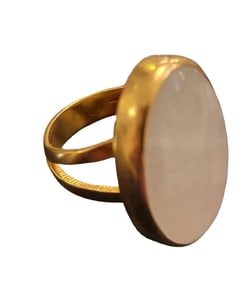 Italian Rock Crystal Ring Over Sterling