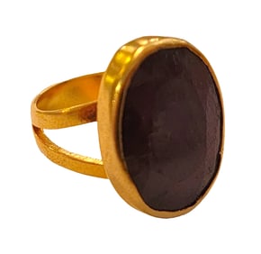 Italian Amethyst Over Sterling Ring