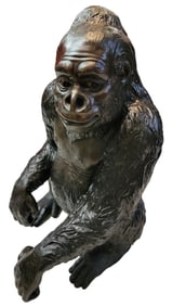 Vintage Sitting Bronze Gorilla