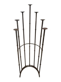 Mid Century Floor Wrought Iron Candle Holder