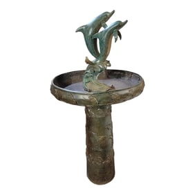 1950s Bronze Dolphin Garden Statue