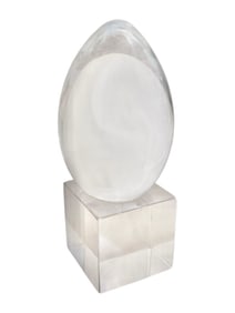 Mid Century Contemporary Modern Lucite Egg Sculpture