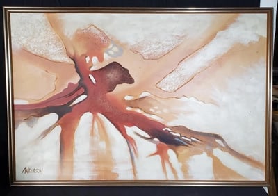 Signed abstract oil on canvas, signed Anderson