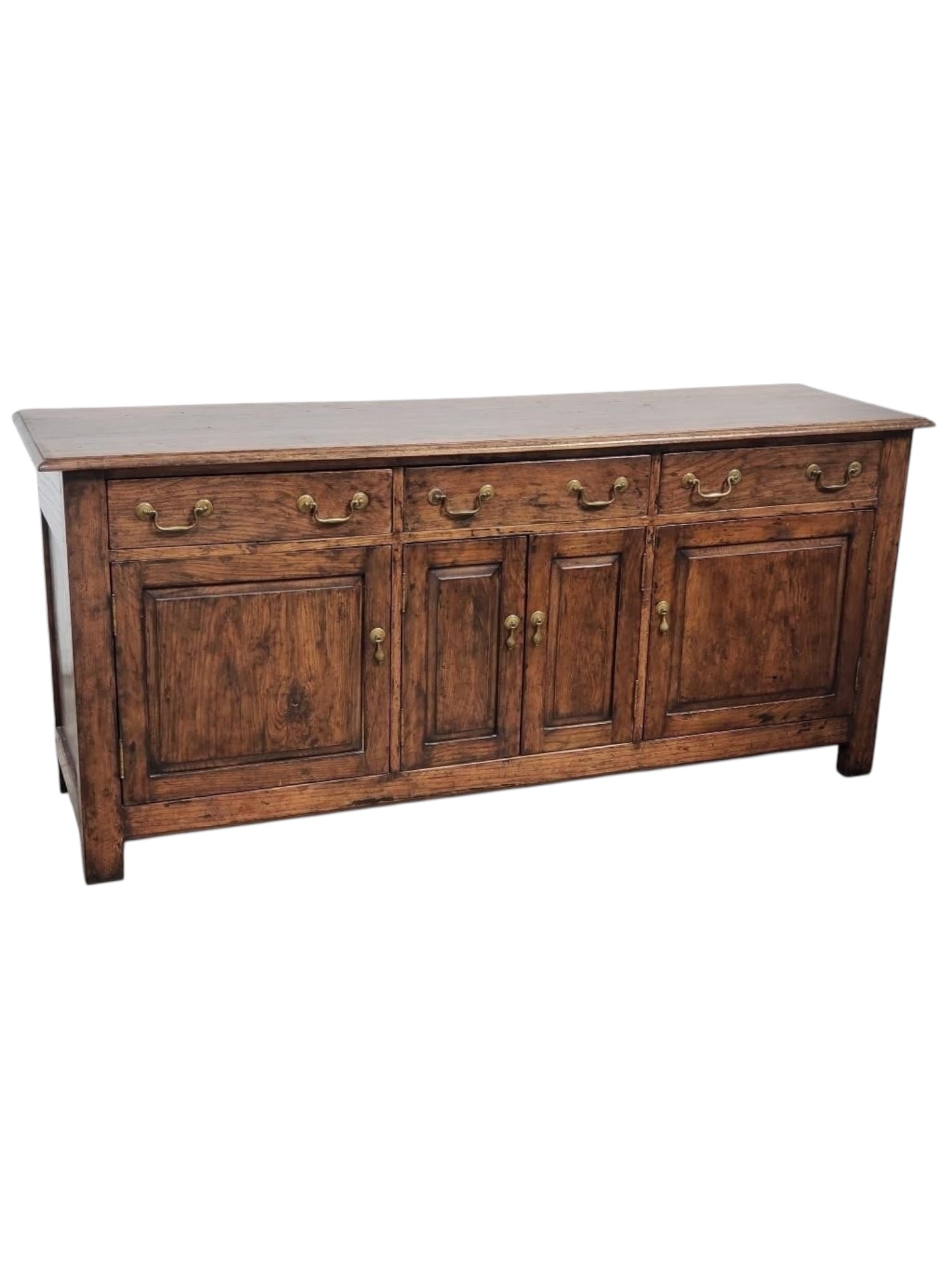 Al. Frilot Signed John Hall Oak Credenza/Cabinet: A distinguished oak credenza/cabinet designed for John Hall and signed by renowned craftsman Al. Frilot. W72 x D20 x H32.5