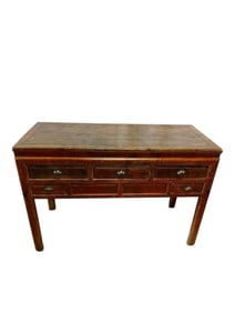 Antique 5 Drawer French Country Console