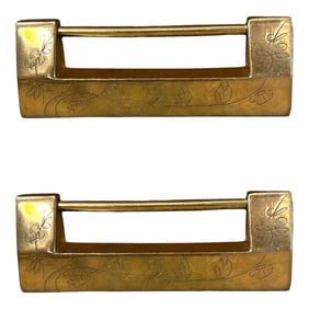 Pair of Mid-Century Mastercraft Brass Furniture Locks