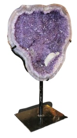 Rotating Agate Geode With Amethyst Crystals