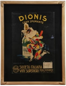 1922 Dionis Gran Spumante Lithograph Poster by Plinio Codognato