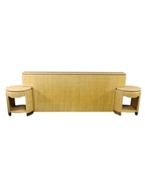 Harrison Van Horn Grasscloth Headboard & Stands