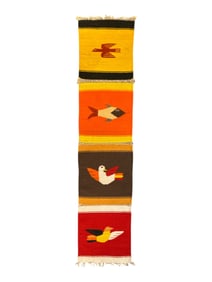 Stunning Hand Embroidered Peru Wall Hanging Textile