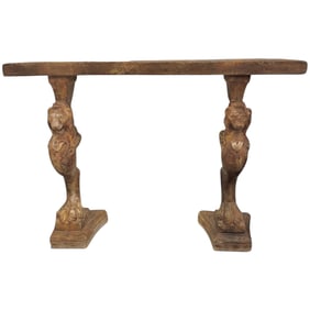 3 Piece Lion Leg Cement Composed Console