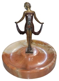 Art Deco Marble Dish Figure