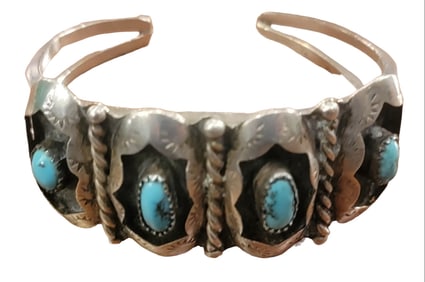 1970s Sterling King Man Native American Bracelet