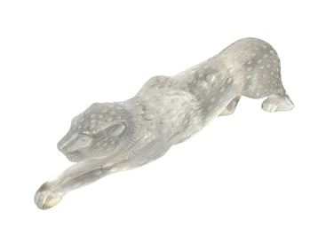 Auth Lalique Zeila Crystal Panther Sculpture
