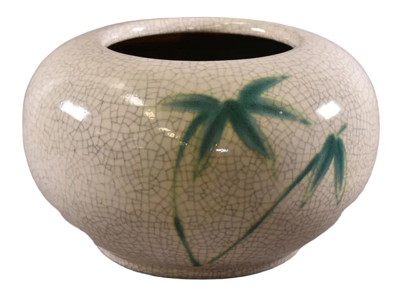 Mid century porcelain glazed planter: Mid century porcelain glazed planter 10high x 17 diameter