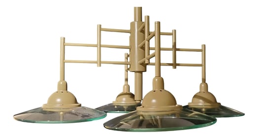 Contemporary modern Khaki metal four light chandelier