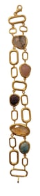 Italian 24k Plt Over Sterling Gemstone Bracelet