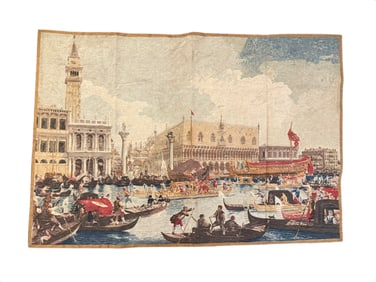 Hand made Italian Map Of Venice Wall Hanging Tapestry