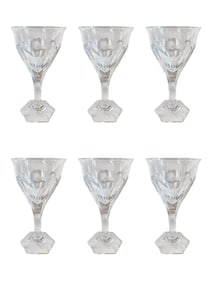 Set of 6 Vintage Moser Style Crystal Glasses