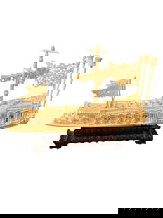 Chinese Plastic Hand Carved Ship Boat Figure: Add an exquisite touch of Eastern craftsmanship to your decor with this Chinese Hand-Carved Ship Boat Figure, a striking representation of traditional Chinese maritime artistry. Beautifully sculpted