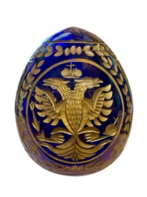 Russian Blue Glass Fabergé Style Egg