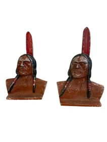 Pair Of Indian Shawmut Bank Bookends