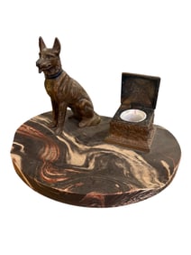 Art Deco Bronze Marble Ink Tray
