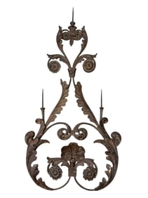 20th Century Tall Brutalist Wooden Wall Candlestick Holder