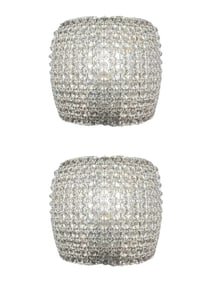 Pair of Late 20th Century Clear Crystal Accents Sconces