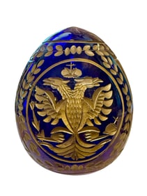 Russian Blue Glass Fabergé Style Egg
