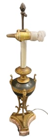 French Brass and Mable Table Lamps
