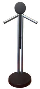 Modern Standing Hat and Coat Rack/ Valet: Modern Standing Hat and Coat Rack/ Valet. Measures approx - 43h x 19w x 13d. When hat rack is down it extends the depth of the piece to 19inches.