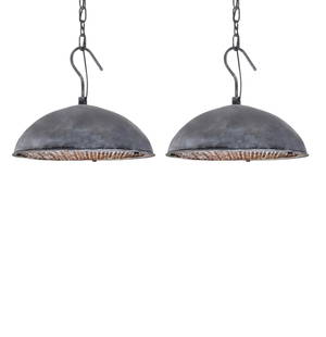 Pair of Industrial Warehouse Light Pendants: Bold and functional, this pair of industrial warehouse-style pendant lights brings a raw, utilitarian charm to any space. W15 x D18 x H18