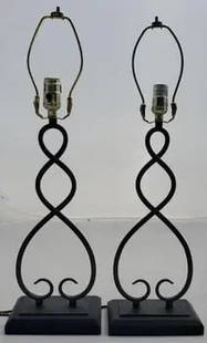 Pair of Modern Helix Table Lamps: Pair of Modern Helix Table Lamps