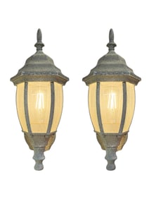 Pair Of Metal Lantern Sconces