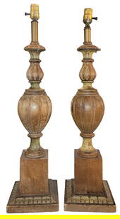French Hand carved Table Lamps: French Hand carved Table LampsFrench Hand carved Table Lamps. Each Measure approx - 29 high x 7 deep x 7 wide