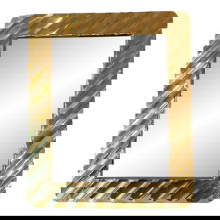 Vintage Mid-Century Italian Brass Wavy Picture Frame: Add a touch of vintage elegance to your home décor with this exquisite Mid-Century Italian Brass Wavy Picture Frame. Measuring 13 inches in height, with a width and depth of 11 inches, this frame is