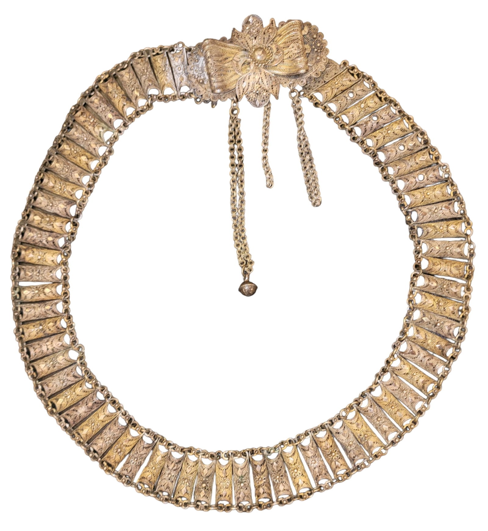 Antique Turkish Ottoman Silver Filigree Link Chained Belt (1 of 8)