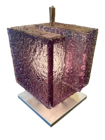 Post Modern Italian Cubed Iced Lucite Table Lamp