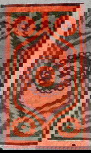 Mid century Retro European hand Made Rug: Mid century Retro European hand Made Rug 4ft wide x 7 ft long