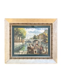 1952 La Charette Aux Fleurs Robert Chase Painting