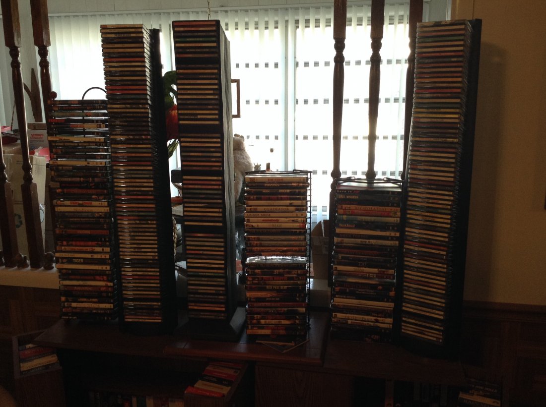 6 racks of CDs & DVDs on top of cabinet (1 of 1)