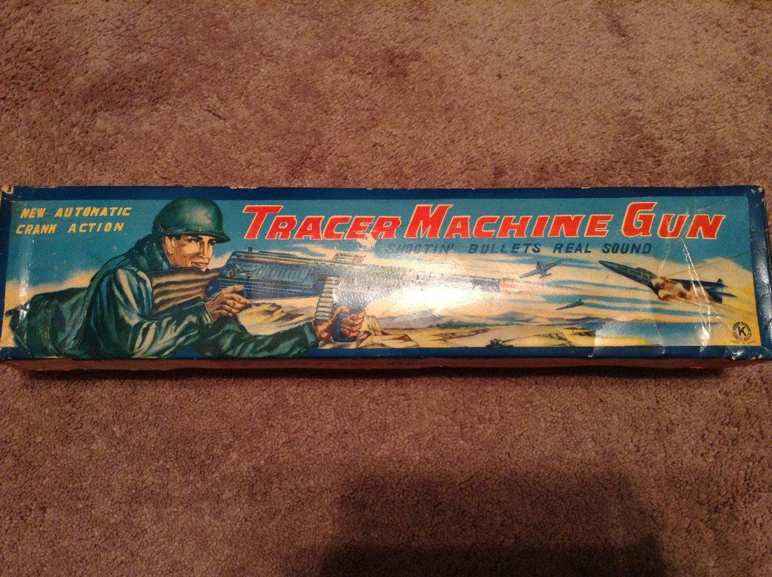 Tracer Machine Gun: Tracer Machine Gun, made in Japan, box is in good condition, bullets are still sealed, doesn't look like it was ever used