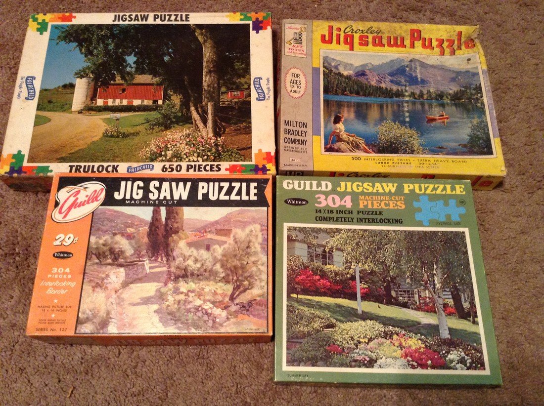 Vintage Lot of 10 Puzzles: Consignor states all puzzles are complete total of 10 puzzles, farm scenery and animals
