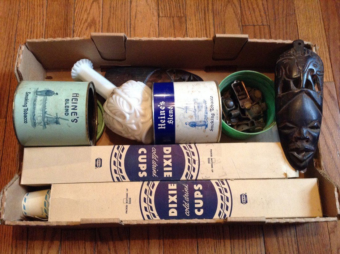 Vintage tobacco tins; Dixie cups and copper latches (1 of 1)