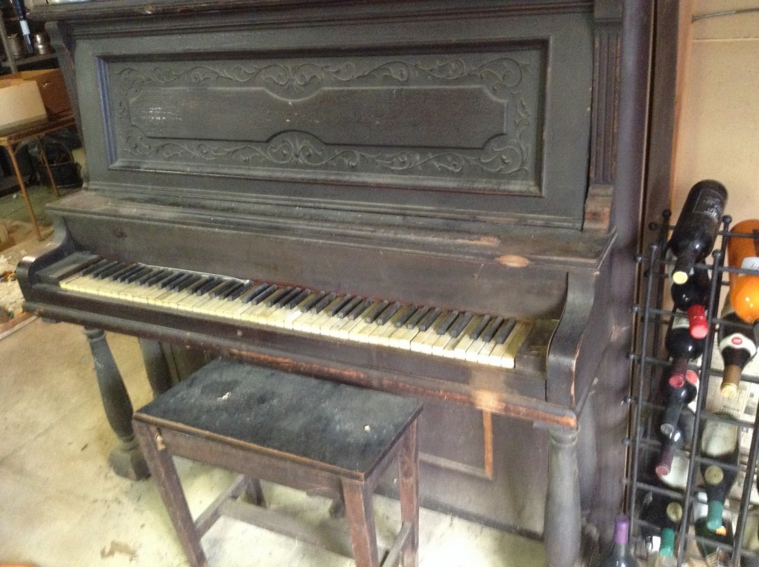 Piano and bench: Piano and bench: Ricca & Son: # 17125 as seen in photos. Sold as is