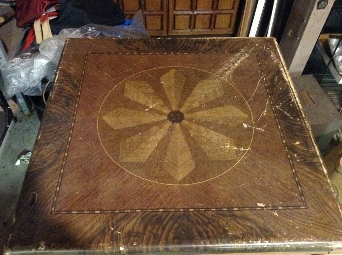 2 vintage card tables: 2 vintage card tables:Both tables measure 29"x 29" x 27" H