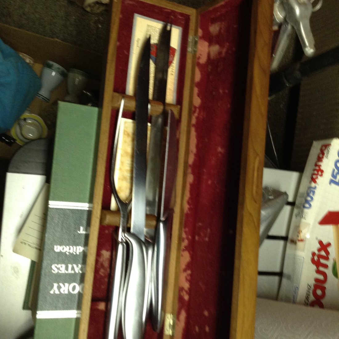 Gerber carving set 4 piece; Leymour cutlery with mother (1 of 2)